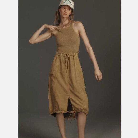 Anthropologie - Daily Practice High-Neck Tank Twofer Midi Dress - XL - Gray - Picture 2 of 4